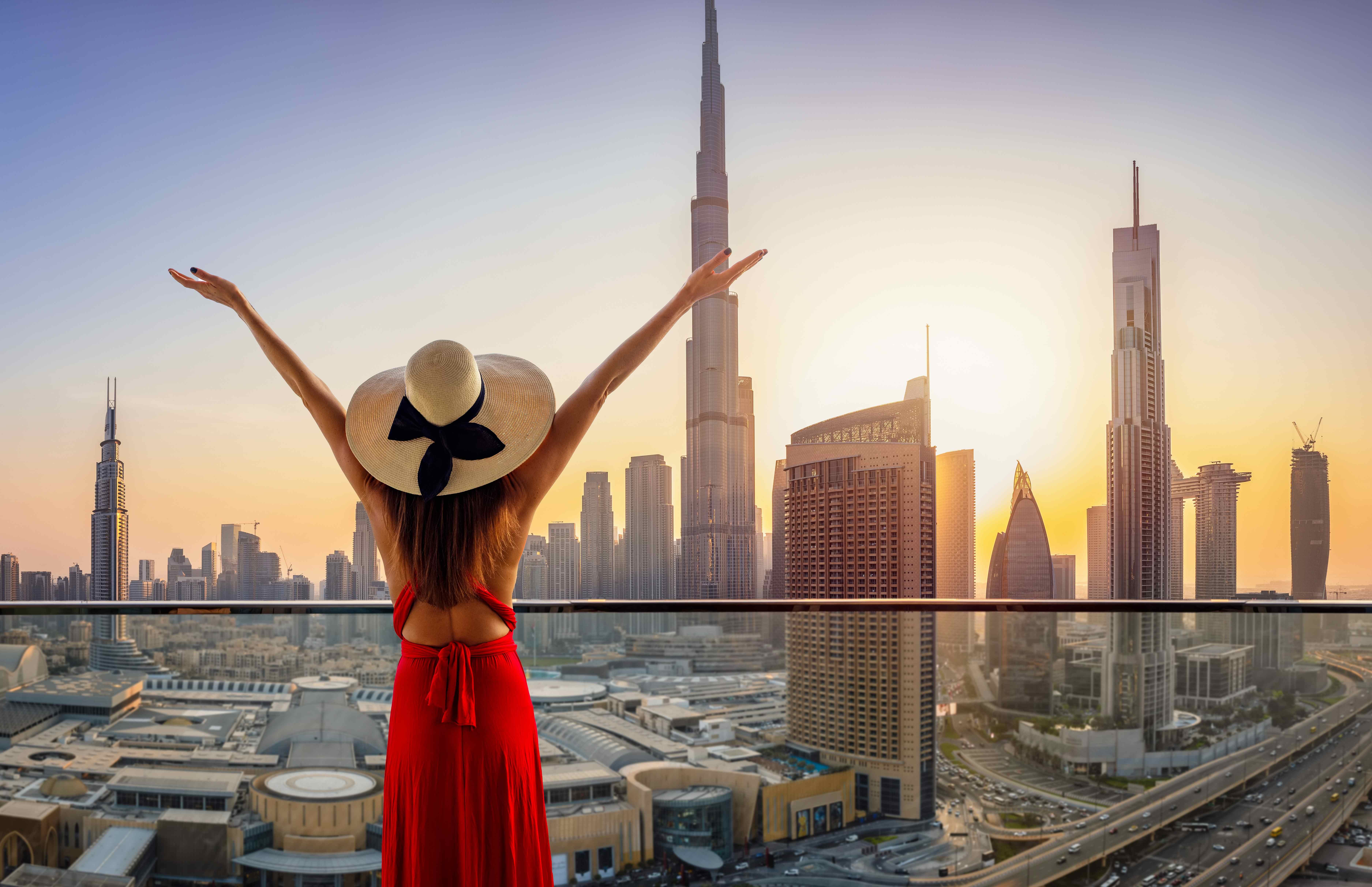 Dubai skyline with Burj Khalifa view